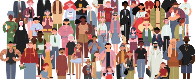 Group of lots of different people